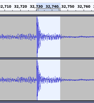 Waveform of the latency test on Linux with patched winepulse.drv